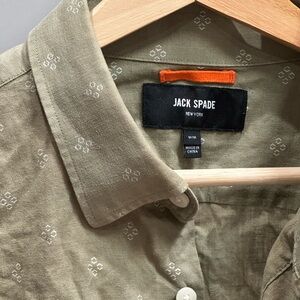JACK SPADE - Men’s Button-Down Short Sleeve Shirt - Green Diamond - Medium